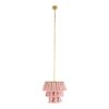 GLOBOSTAR® MISSOULA 02086 Boho Κρεμαστό Φωτιστικό Οροφής με Ντουί 1 x E27 AC 220-240V IP20 - Ροζ & Χρυσό - Μ30 x Π30 x Υ40cm