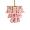 GLOBOSTAR® MISSOULA 02086 Boho Κρεμαστό Φωτιστικό Οροφής με Ντουί 1 x E27 AC 220-240V IP20 - Ροζ & Χρυσό - Μ30 x Π30 x Υ40cm