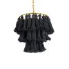 GLOBOSTAR® MISSOULA 02087 Boho Κρεμαστό Φωτιστικό Οροφής με Ντουί 1 x E27 AC 220-240V IP20 - Μαύρο & Χρυσό - Μ30 x Π30 x Υ40cm