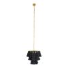 GLOBOSTAR® MISSOULA 02087 Boho Κρεμαστό Φωτιστικό Οροφής με Ντουί 1 x E27 AC 220-240V IP20 - Μαύρο & Χρυσό - Μ30 x Π30 x Υ40cm