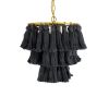 GLOBOSTAR® MISSOULA 02087 Boho Κρεμαστό Φωτιστικό Οροφής με Ντουί 1 x E27 AC 220-240V IP20 - Μαύρο & Χρυσό - Μ30 x Π30 x Υ40cm
