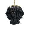 GLOBOSTAR® MISSOULA 02087 Boho Κρεμαστό Φωτιστικό Οροφής με Ντουί 1 x E27 AC 220-240V IP20 - Μαύρο & Χρυσό - Μ30 x Π30 x Υ40cm