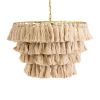 GLOBOSTAR® MISSOULA 02088 Boho Κρεμαστό Φωτιστικό Οροφής με Ντουί 1 x E27 AC 220-240V IP20 - Μπεζ & Χρυσό - Μ60 x Π60 x Υ40cm