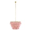 GLOBOSTAR® MISSOULA 02090 Boho Κρεμαστό Φωτιστικό Οροφής με Ντουί 1 x E27 AC 220-240V IP20 - Ροζ & Χρυσό - Μ60 x Π60 x Υ40cm