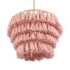 GLOBOSTAR® MISSOULA 02090 Boho Κρεμαστό Φωτιστικό Οροφής με Ντουί 1 x E27 AC 220-240V IP20 - Ροζ & Χρυσό - Μ60 x Π60 x Υ40cm