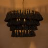 GLOBOSTAR® MISSOULA 02091 Boho Κρεμαστό Φωτιστικό Οροφής με Ντουί 1 x E27 AC 220-240V IP20 - Μαύρο & Χρυσό - Μ60 x Π60 x Υ40cm