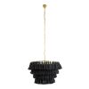 GLOBOSTAR® MISSOULA 02091 Boho Κρεμαστό Φωτιστικό Οροφής με Ντουί 1 x E27 AC 220-240V IP20 - Μαύρο & Χρυσό - Μ60 x Π60 x Υ40cm