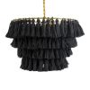 GLOBOSTAR® MISSOULA 02091 Boho Κρεμαστό Φωτιστικό Οροφής με Ντουί 1 x E27 AC 220-240V IP20 - Μαύρο & Χρυσό - Μ60 x Π60 x Υ40cm