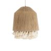 GLOBOSTAR® PUERTORICO 02092 Boho Κρεμαστό Φωτιστικό Οροφής με Ντουί 1 x E27 AC 220-240V IP20 - Μπεζ & Λευκό - Μ40 x Π40 x Υ45cm
