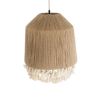 GLOBOSTAR® PUERTORICO 02092 Boho Κρεμαστό Φωτιστικό Οροφής με Ντουί 1 x E27 AC 220-240V IP20 - Μπεζ & Λευκό - Μ40 x Π40 x Υ45cm