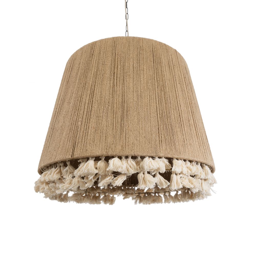 GLOBOSTAR® PUERTORICO 02093 Boho Κρεμαστό Φωτιστικό Οροφής με Ντουί 3 x E27 AC 220-240V IP20 - Μπεζ - Μ80 x Π80 x Υ80cm