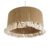 GLOBOSTAR® PUERTORICO 02094 Boho Κρεμαστό Φωτιστικό Οροφής με Ντουί 1 x E27 AC 220-240V IP20 - Μπεζ & Λευκό - Μ50 x Π50 x Υ27cm