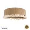 GLOBOSTAR® PUERTORICO 02095 Boho Κρεμαστό Φωτιστικό Οροφής με Ντουί 3 x E27 AC 220-240V IP20 - Μπεζ - Μ80 x Π80 x Υ27cm
