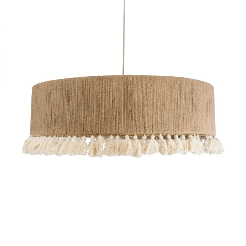 GLOBOSTAR® PUERTORICO 02095 Boho Κρεμαστό Φωτιστικό Οροφής με Ντουί 3 x E27 AC 220-240V IP20 - Μπεζ - Μ80 x Π80 x Υ27cm
