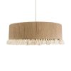 GLOBOSTAR® PUERTORICO 02095 Boho Κρεμαστό Φωτιστικό Οροφής με Ντουί 3 x E27 AC 220-240V IP20 - Μπεζ - Μ80 x Π80 x Υ27cm