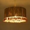 GLOBOSTAR® PUERTORICO 02096 Boho Κρεμαστό Φωτιστικό Οροφής με Ντουί 1 x E27 AC 220-240V IP20 - Μπεζ & Ροζ - Μ50 x Π50 x Υ27cm