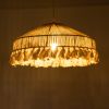GLOBOSTAR® PUERTORICO 02098 Boho Κρεμαστό Φωτιστικό Οροφής με Ντουί 1 x E27 AC 220-240V IP20 - Μπεζ & Λευκό - Μ50 x Π50 x Υ25cm