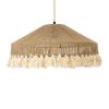 GLOBOSTAR® PUERTORICO 02098 Boho Κρεμαστό Φωτιστικό Οροφής με Ντουί 1 x E27 AC 220-240V IP20 - Μπεζ & Λευκό - Μ50 x Π50 x Υ25cm