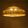 GLOBOSTAR® PUERTORICO 02099 Boho Κρεμαστό Φωτιστικό Οροφής με Ντουί 3 x E27 AC 220-240V IP20 - Μπεζ & Λευκό - Μ80 x Π80 x Υ35cm