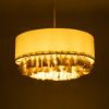 GLOBOSTAR® GINGER 02100 Boho Κρεμαστό Φωτιστικό Οροφής με Ντουί 1 x E27 AC 220-240V IP20 - Μπεζ & Λευκό - Μ50 x Π50 x Υ25cm