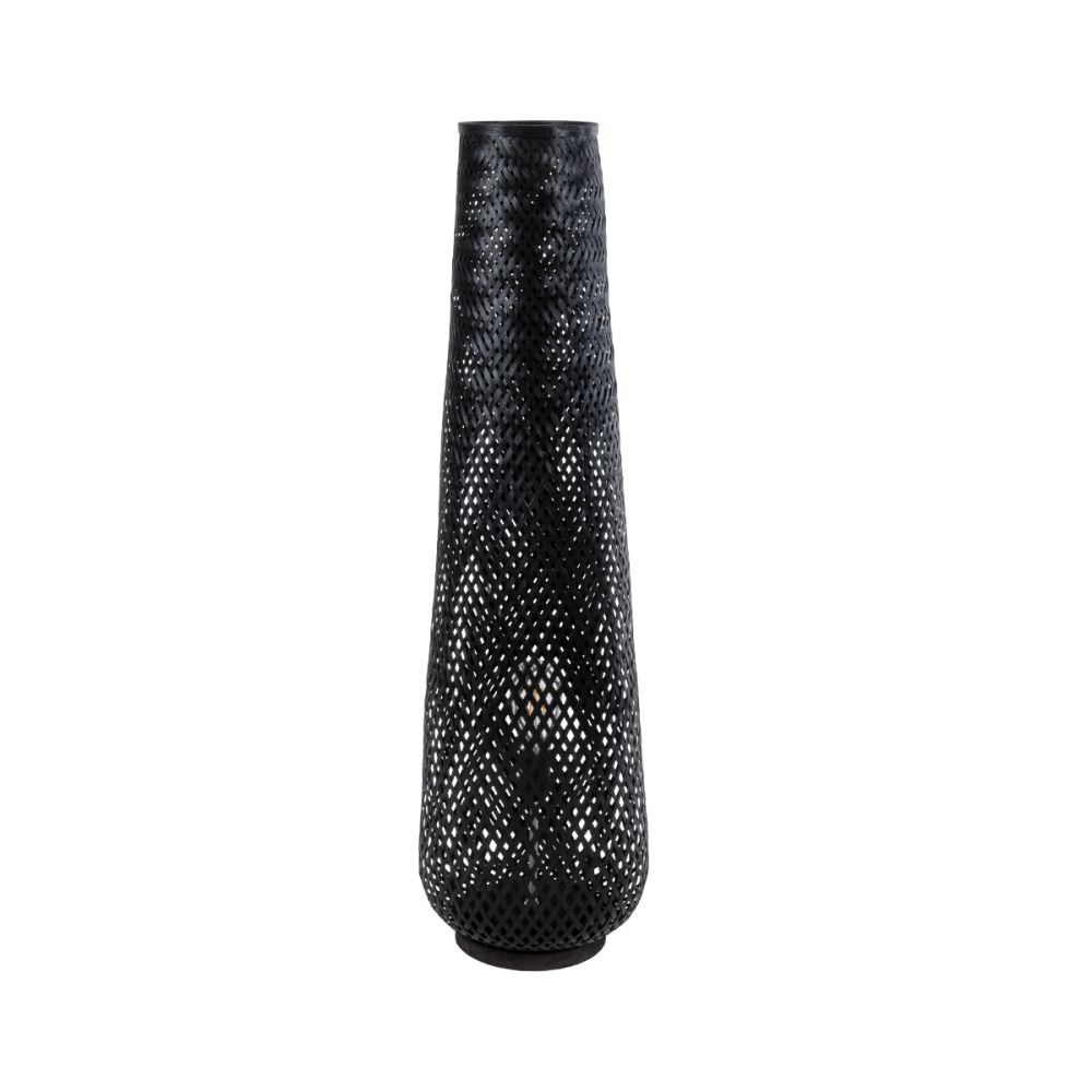 GLOBOSTAR® MAMIZU 02110 Boho Επιδαπέδιο Φωτιστικό με Ντουί 1 x E27 AC 220-240V IP20 - Μαύρο - Μ28 x Π28 x Υ93cm