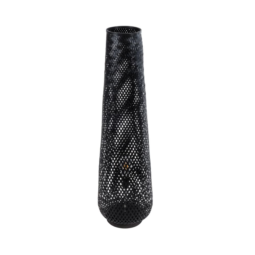 GLOBOSTAR® MAMIZU 02110 Boho Επιδαπέδιο Φωτιστικό με Ντουί 1 x E27 AC 220-240V IP20 - Μαύρο - Μ28 x Π28 x Υ93cm
