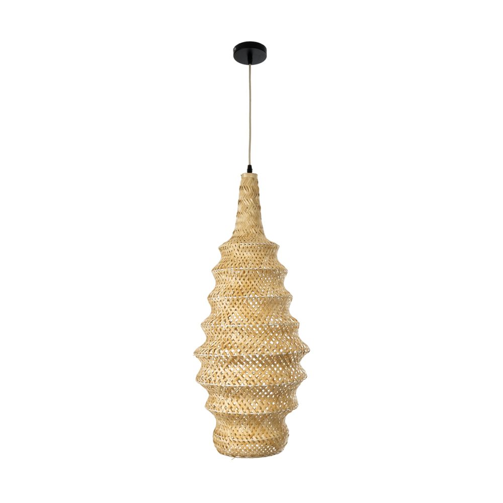GLOBOSTAR® MAUI 02114 Boho Κρεμαστό Φωτιστικό Οροφής με Ντουί 1 x E27 AC 220-240V IP20 - Μπεζ - Μ30 x Π30 x Y77cm