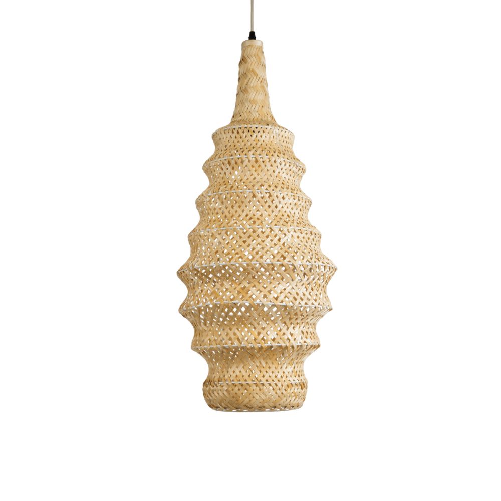 GLOBOSTAR® MAUI 02114 Boho Κρεμαστό Φωτιστικό Οροφής με Ντουί 1 x E27 AC 220-240V IP20 - Μπεζ - Μ30 x Π30 x Y77cm