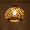 GLOBOSTAR® ECUADOR 02115 Boho Κρεμαστό Φωτιστικό Οροφής με Ντουί 1 x E27 AC 220-240V IP20 - Μπεζ - Μ35 x Π35 x Υ28cm