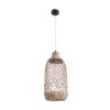 GLOBOSTAR® ECUADOR 02116 Boho Κρεμαστό Φωτιστικό Οροφής με Ντουί 1 x E27 AC 220-240V IP20 - Μπεζ - Μ23 x Π23 x Υ50cm