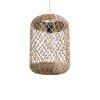 GLOBOSTAR® ECUADOR 02117 Boho Κρεμαστό Φωτιστικό Οροφής με Ντουί 1 x E27 AC 220-240V IP20 - Μπεζ - Μ28 x Π28 x Υ40cm