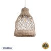 GLOBOSTAR® ECUADOR 02118 Boho Κρεμαστό Φωτιστικό Οροφής με Ντουί 1 x E27 AC 220-240V IP20 - Μπεζ - Μ25 x Π25 x Υ35cm