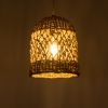 GLOBOSTAR® ECUADOR 02121 Boho Κρεμαστό Φωτιστικό Οροφής με Ντουί 1 x E27 AC 220-240V IP20 - Μπεζ - Μ20 x Π20 x Υ25cm