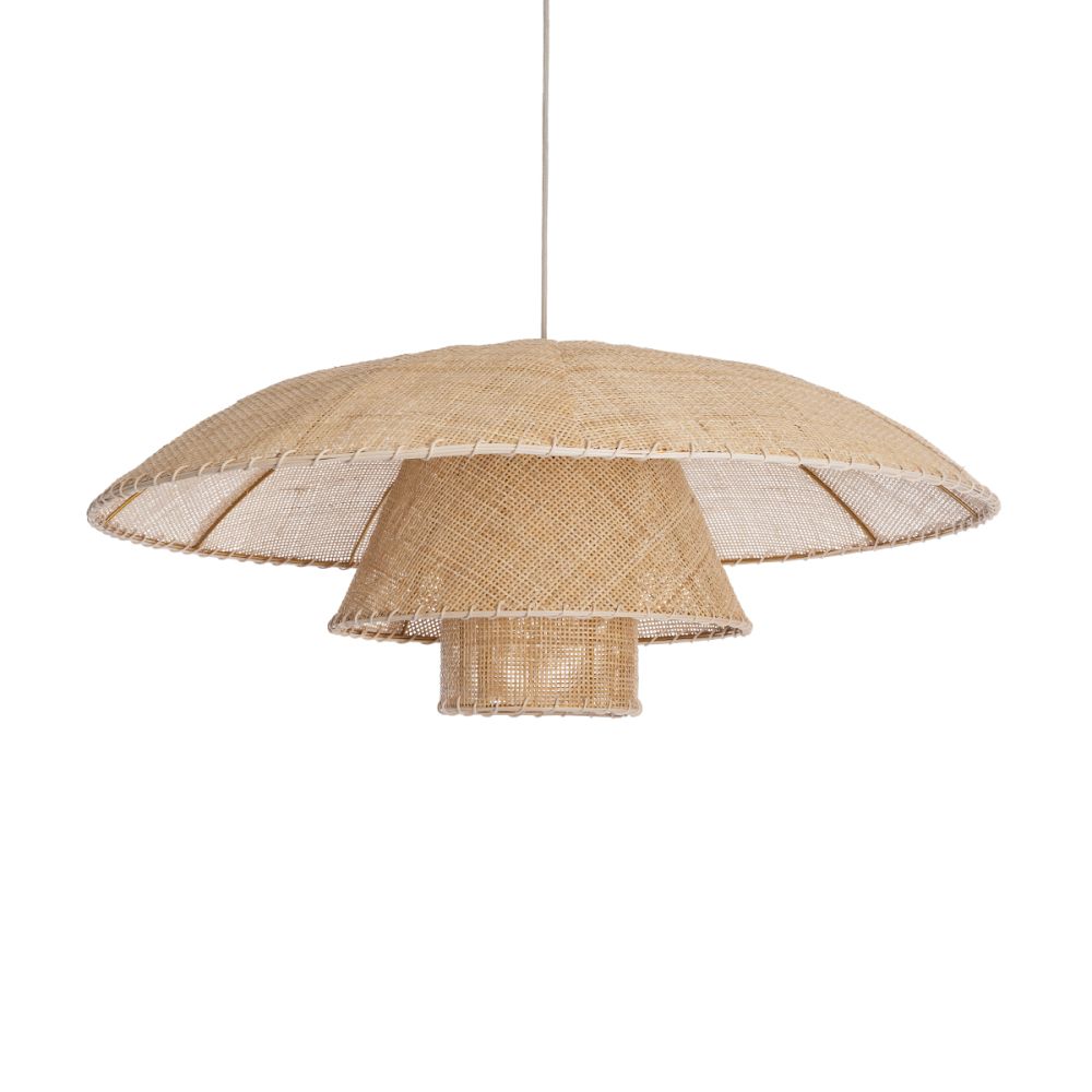 GLOBOSTAR® ZORA 02139 Boho Κρεμαστό Φωτιστικό Οροφής με Ντουί 1 x E27 AC 220-240V IP20 - Μπεζ - Μ80 x Π80 x Υ32cm