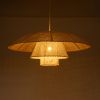 GLOBOSTAR® ZORA 02139 Boho Κρεμαστό Φωτιστικό Οροφής με Ντουί 1 x E27 AC 220-240V IP20 - Μπεζ - Μ80 x Π80 x Υ32cm