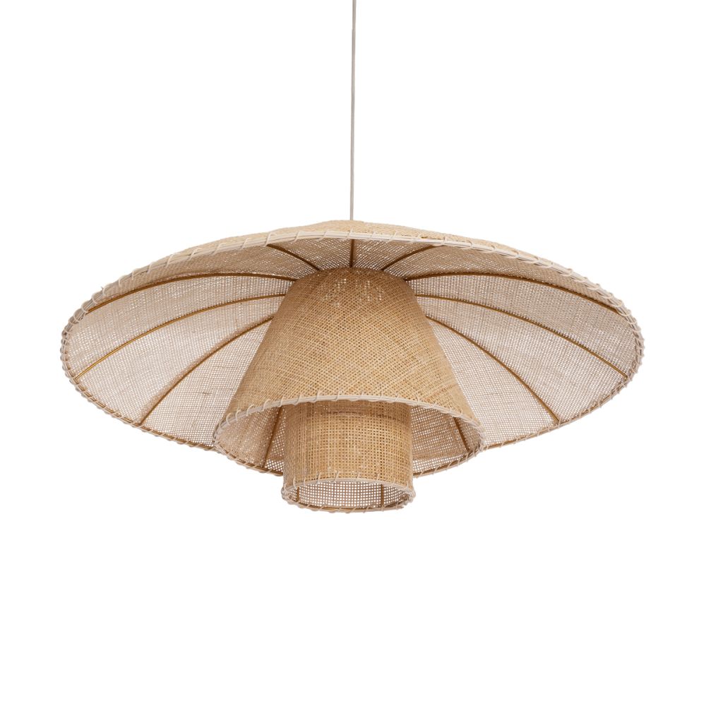 GLOBOSTAR® ZORA 02139 Boho Κρεμαστό Φωτιστικό Οροφής με Ντουί 1 x E27 AC 220-240V IP20 - Μπεζ - Μ80 x Π80 x Υ32cm