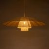 GLOBOSTAR® ZORA 02140 Boho Κρεμαστό Φωτιστικό Οροφής με Ντουί 1 x E27 AC 220-240V IP20 - Μπεζ - Μ120 x Π120 x Υ40cm