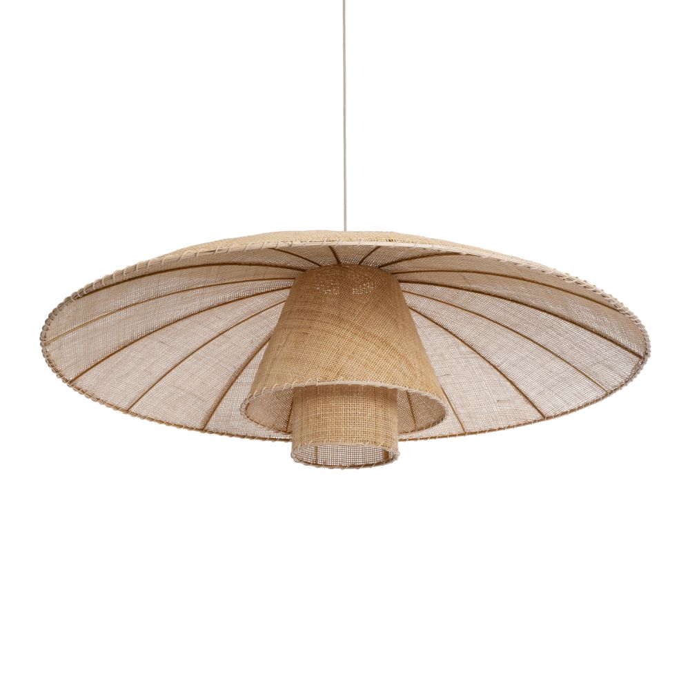 GLOBOSTAR® ZORA 02140 Boho Κρεμαστό Φωτιστικό Οροφής με Ντουί 1 x E27 AC 220-240V IP20 - Μπεζ - Μ120 x Π120 x Υ40cm