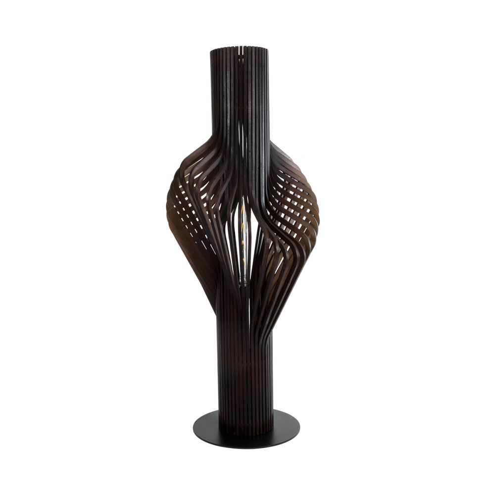 GLOBOSTAR® MIHIRO 02151 Boho Επιδαπέδιο Φωτιστικό με Ντουί 1 x E27 AC 220-240V IP20 - Καφέ & Μαύρο - Μ48 x Π48 x Υ120cm