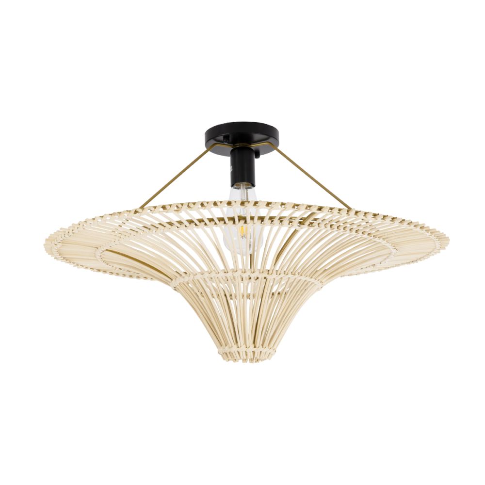 GLOBOSTAR® PALERMO 02152 Boho Κρεμαστό Φωτιστικό Οροφής με Ντουί 1 x E27 AC 220-240V IP20 - Μπεζ - Μ60 x Π60 x Υ36cm