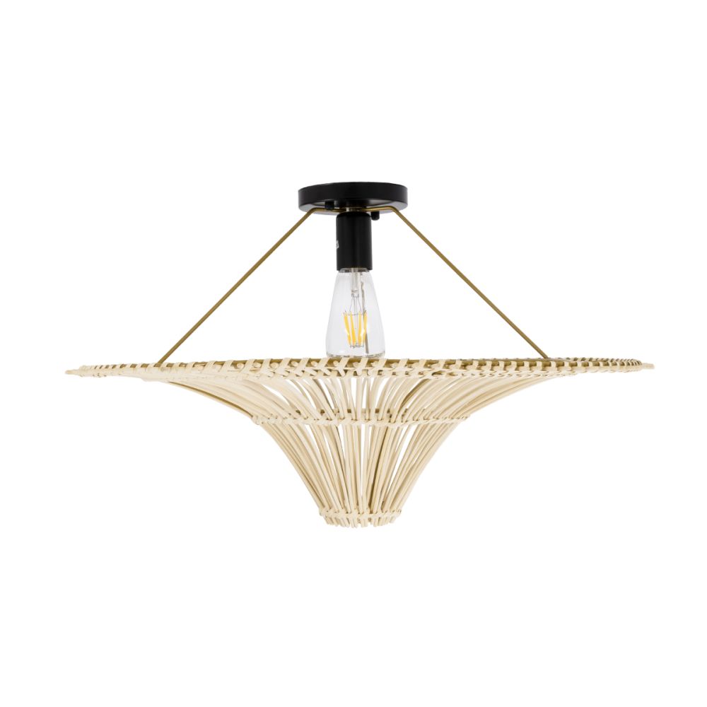GLOBOSTAR® PALERMO 02152 Boho Κρεμαστό Φωτιστικό Οροφής με Ντουί 1 x E27 AC 220-240V IP20 - Μπεζ - Μ60 x Π60 x Υ36cm
