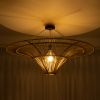 GLOBOSTAR® PALERMO 02153 Boho Φωτιστικό Οροφής με Ντουί 1 x E27 AC 220-240V IP20 - Μπεζ - Μ100 x Π100 x Υ55cm