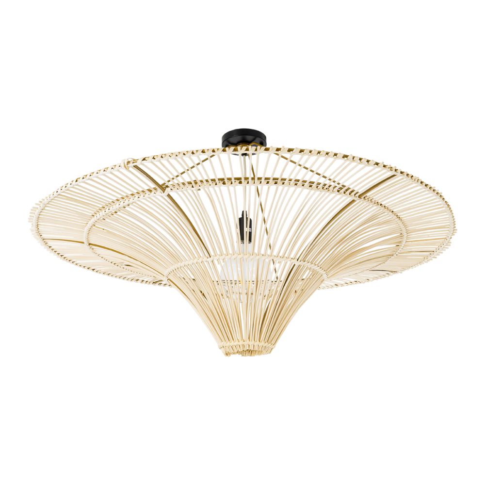GLOBOSTAR® PALERMO 02153 Boho Φωτιστικό Οροφής με Ντουί 1 x E27 AC 220-240V IP20 - Μπεζ - Μ100 x Π100 x Υ55cm