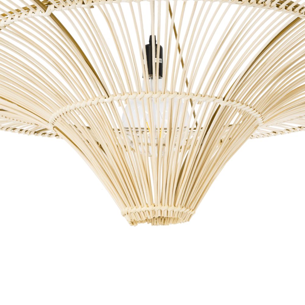 GLOBOSTAR® PALERMO 02153 Boho Φωτιστικό Οροφής με Ντουί 1 x E27 AC 220-240V IP20 - Μπεζ - Μ100 x Π100 x Υ55cm