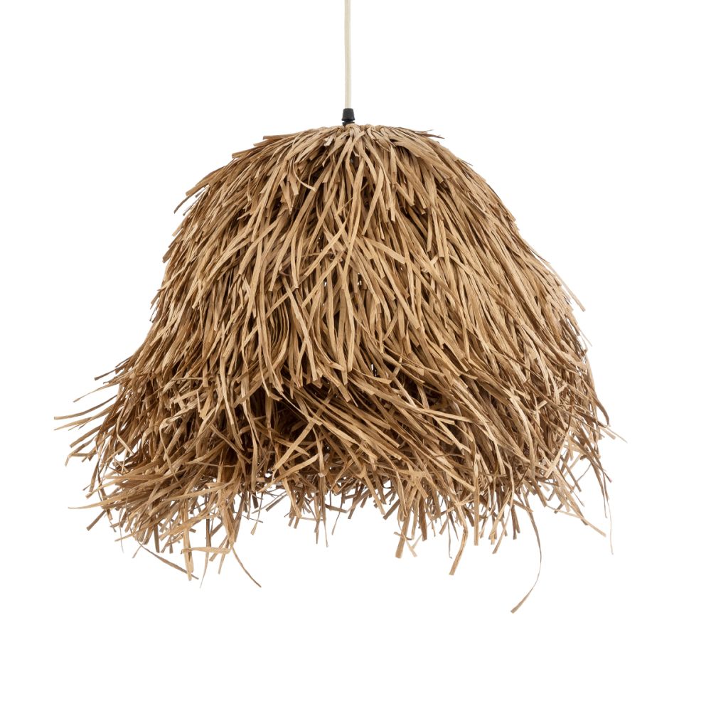 GLOBOSTAR® GUADELOUPE 02157 Boho Κρεμαστό Φωτιστικό Οροφής με Ντουί 1 x E27 AC 220-240V IP20 - Μπεζ - Μ50 x Π50 x Υ40cm