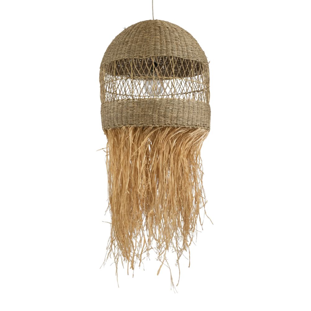 GLOBOSTAR® SAINTLUCIA 02161 Boho Κρεμαστό Φωτιστικό Οροφής με Ντουί 1 x E27 AC 220-240V IP20 - Μπεζ - Μ66 x Π66 x Υ120cm