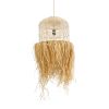 GLOBOSTAR® BASSETERRE 02162 Boho Κρεμαστό Φωτιστικό Οροφής με Ντουί 1 x E27 AC 220-240V IP20 - Μπεζ - Μ35 x Π35 x Υ60cm