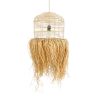 GLOBOSTAR® BASSETERRE 02162 Boho Κρεμαστό Φωτιστικό Οροφής με Ντουί 1 x E27 AC 220-240V IP20 - Μπεζ - Μ35 x Π35 x Υ60cm