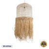 GLOBOSTAR® BASSETERRE 02163 Boho Κρεμαστό Φωτιστικό Οροφής με Ντουί 1 x E27 AC 220-240V IP20 - Μπεζ & Καφέ - Μ70 x Π70 x Υ170cm