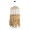 GLOBOSTAR® BASSETERRE 02163 Boho Κρεμαστό Φωτιστικό Οροφής με Ντουί 1 x E27 AC 220-240V IP20 - Μπεζ & Καφέ - Μ70 x Π70 x Υ170cm